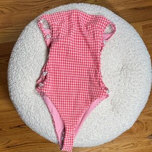 NWT Pink Gingham Women Swim One Piece